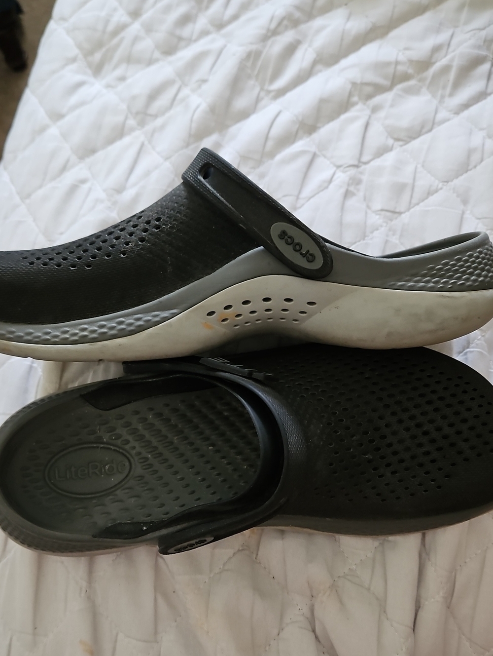 CROCS Men’s Black and Gray LiteRide Slip-On Clogs